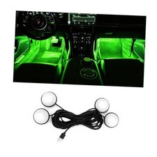 Car Interior LED Lights, Automotive Ambient Neon Light Kit with USB Green