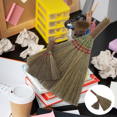 2 Pcs Grass Broom for Hardwood Floors Handwoven Cleaning Sweeper