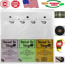 50 Rice Paper Anti-Static LP Inner Sleeves for Vinyl Record Protection