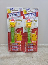 Lot of 2 PEZ Candy and Dispenser Pokemon PIKACHU - Happy Holidays 2025 NEW