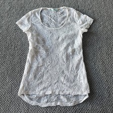 Y2K White Babydoll Lace, Mesh Top. Fairy Grunge. Whimsigoth. Medium.