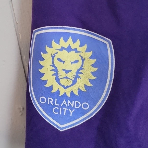 Adidas Mens Soccer Shorts Orlando City Medium Purple Activewear - Image 4 of 4