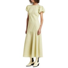 SIR. The label Mason Panelled Yellow Puff Sleeve Midi Dress
