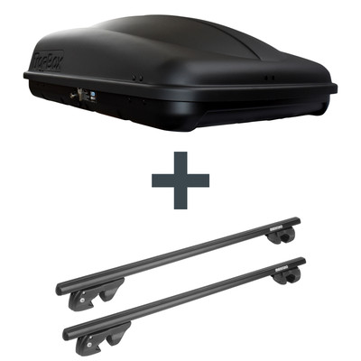 Dachbox Topbox TopBox 350 + Dachträger Menabo Sherman für Citroen C4 I UA Top