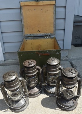 RARE Vintage Swedish Army Tent Lantern Box with 4 Chalwyn Tropic