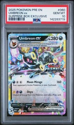2025 POKEMON PRE EN-PRISMATIC EVOLUTIONS #060 UMBREON EX PSA 10