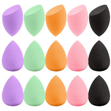 15 Pcs Multicolor Latex-Free Makeup Sponge Set Individually Wrapped Wet Dry