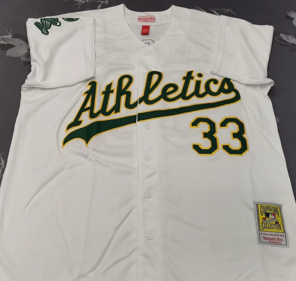 Camiseta deportiva cosida blanca retro vintage José Canseco #33 de atletismo. Foto 2 de 4