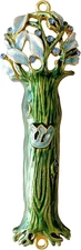 4.9 Inches Hand-Painted Mezuzah, Exquisite Enamel Design with Scroll Included fo