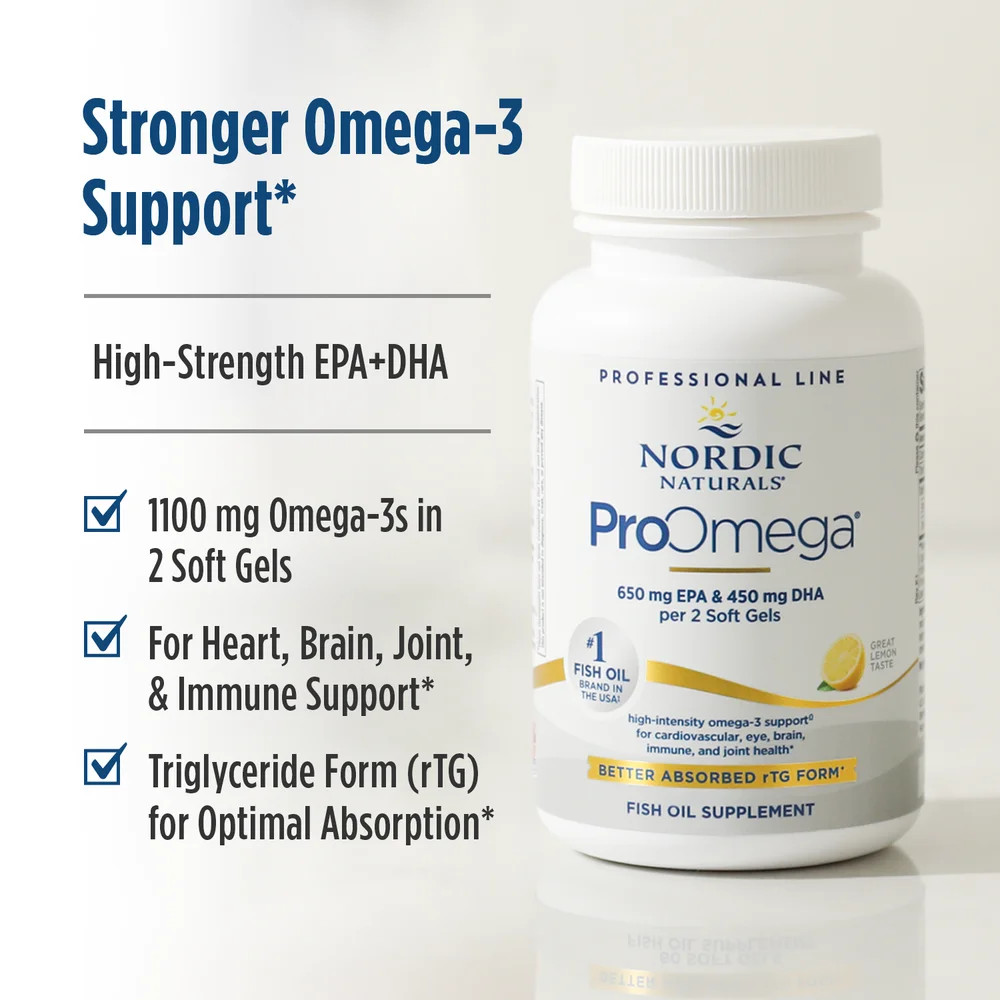 Nordic Naturals ProOmega Soft Gels - Concentrated Omega-3 Fish Oil, 210 Count
