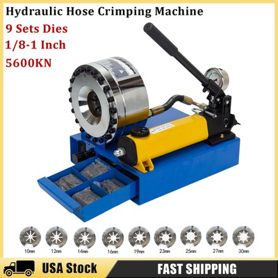 #ad #ad High Pressure Manual Hydraulic Hose Crimper Hose Pipe Crimping With 9 sets Dies $508.75