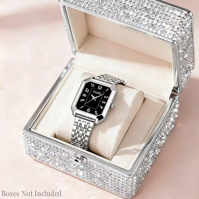 Elegante Damen-Armbanduhr   Business-Look mit Metallarmband