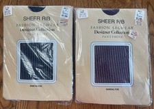 2 VTG Kmart Pantyhose Sheer Rib Navy  Grape Maroon Size A