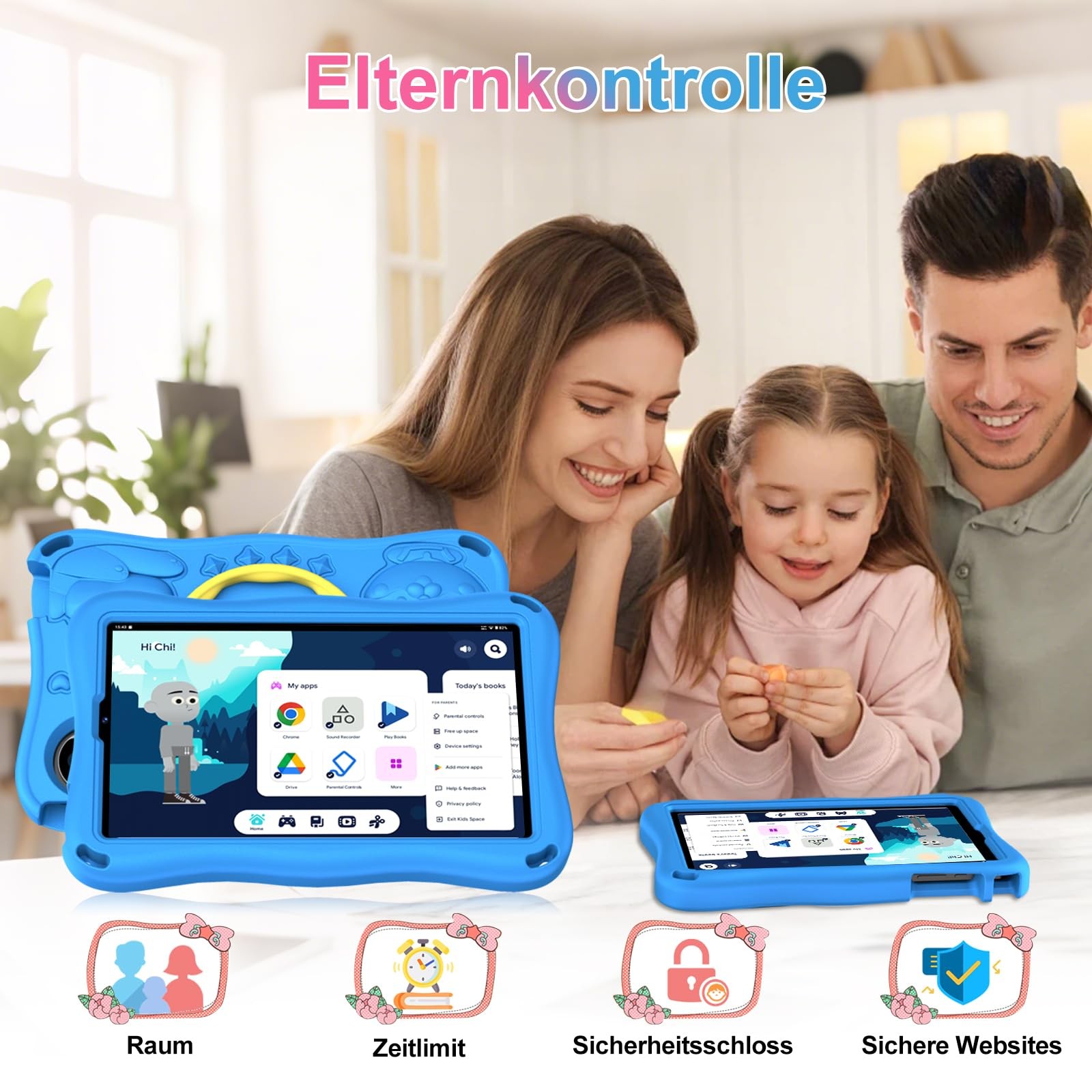 SUAAT Tablet per bambini da 9 pollici Android 15 con 12 GB RAM TF 1 TB 5G WiFi foto 4