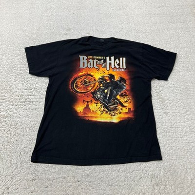 Bat Out of Hell Shirt Men Large Black The Musical Rock Music Concert Tour