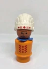 Vintage Fisher Price little people ORANGE native Indian chief Western Town 934