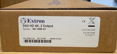 Extron DA2 HD 4K HDMI 4K 2 Output Distribution Amplifier (P/N: 60-1480-01)