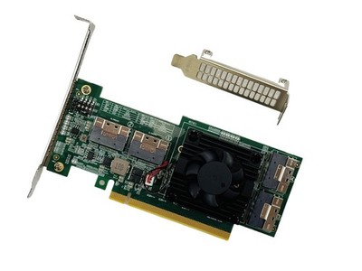 PLX8749 Expansion Card PEX8749 w/ 4 SFF-8654 SlimSAS x8 Interfaces 8 *NVMe U.2