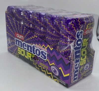   Full Box 6x Packs Mentos Sour Grape Gum, 28 Pieces Each Sugar Free Exp 9/25