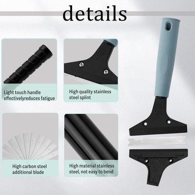 Heavy Duty 4-Inch Razor Blade Floor Scraper, 45 Inch Long-Handle, Cleaning Gl...