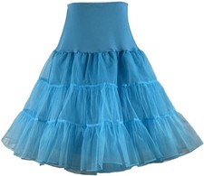 Vintage Petticoat 26" Retro Underskirt 50s Swing Fancy Net Skirt Sky Blue XS