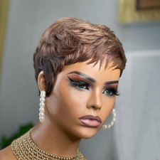 YKHJH Pixie Cut Wig Human Hair For Black Women Short Straight Human Hair Wigs...