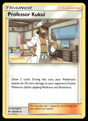 2017 Light Played Pokemon Prof. Kukui 128/149 Sun and Moon English