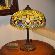 Antique Arts & Crafts Wilkinson Leaded Glass Lamp Tiffany Handel B&H Era