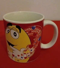 Collectible Yellow Chocolate M&M Valentine's Day Coffee Mug Galerie Glass Cup