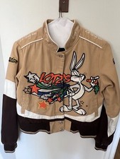 Vintage Lot 29 Looney Tunes Bomber Jacket, Cotton, Embroidered, Snap Front