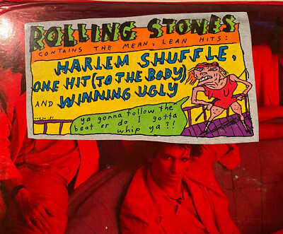 ROLLING STONES Dirty Work Keith Richards LP + red shrink & lyrics