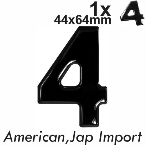 American Japanese IMPORT REG number plate 3D Gel Domed Resin DIY Digit 4 64mm  - Picture 1 of 4