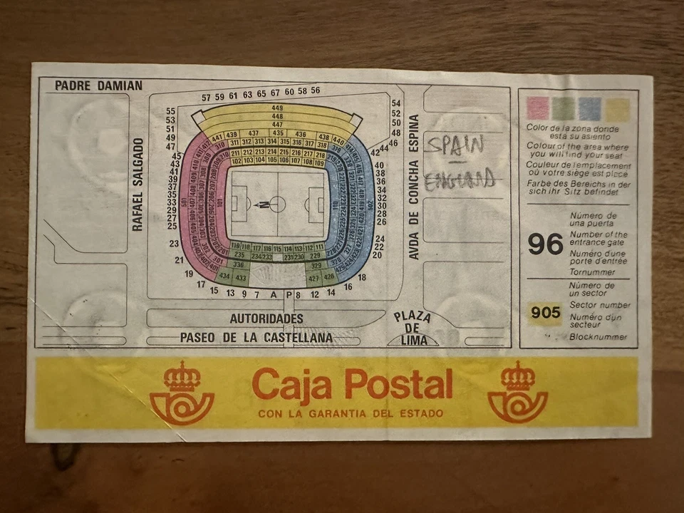 Boleto de novato debut en la Copa Mundial Kevin Keegan autógrafo firmado Inglaterra 1982 Foto 2 de 3