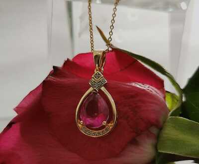 Anhänger mit Swarovski  Kristall Pink Crystal 18k goldfarben