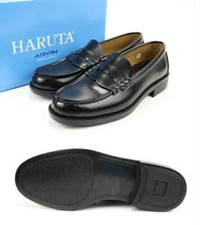 Haruta Loafers Men's 3E EEE Coin Loafers BLACK 6550 US4-10 From Japan
