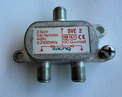 LOT OF 2 AXING SVE 2 4dB 5-2400MHz 2-fach Diecast Sat Cable TV  Splitter