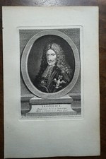 LEOPOLD I EMPEROR . PORTRAIT. ORIGINAL ENGRAVING. 1760
