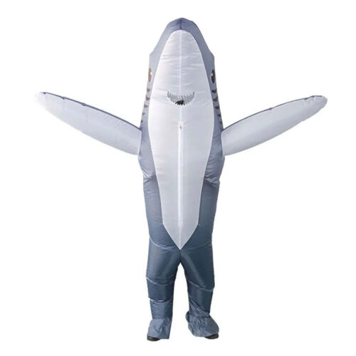 Unisex Inflatable Shark Cosplay Costume Suit Adult Halloween Carnival Party AUS - Picture 2 of 14