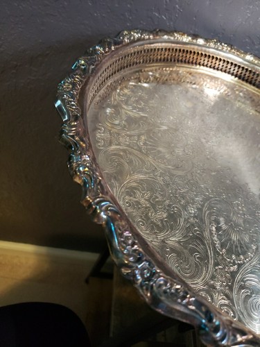 Oneida Countess Lazy Susan Silverplate Webster Wilcox 15.5" Diameter, 3" Tall - Imagen 4 de 9