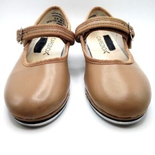 Girl Capezio Tele Tone Tap Shoes 12M Leather Carmel Adjustable Strap 3800C Shoes