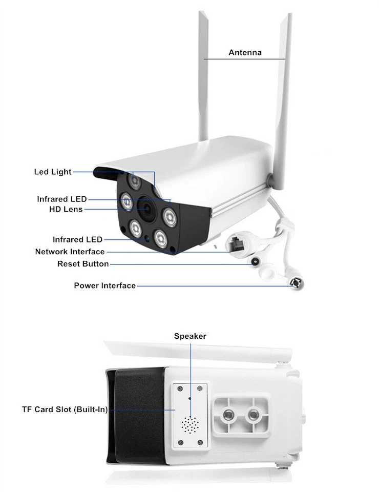 Wireless 1080P IP Camera WIFI outdoor monitoring Full Color Night Vision Cameras - Image 2 of 4