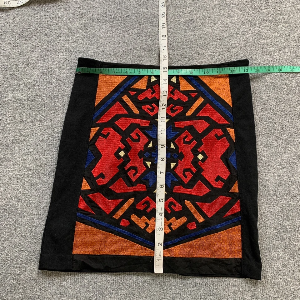 Falda Chelsea y Violeta Mujer S Pequeña Bordada Cremallera Lateral Bohemia Frontal Mini Foto 3 de 4