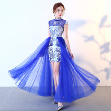 Female Evening Dress Banquet Elegant Long Sexy Slimming Dress Mesh Gown