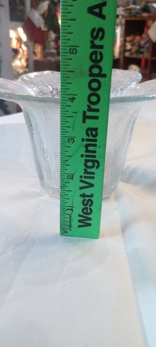 Vintage Wikinger Klarglas Vase Blütenblatt Blume strukturiert - Bild 4 von 6