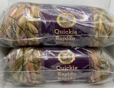 Lion Brand Yarn Quickie Color Zesty 2 Skeins 3oz 22yard Super Bulky Multicolored