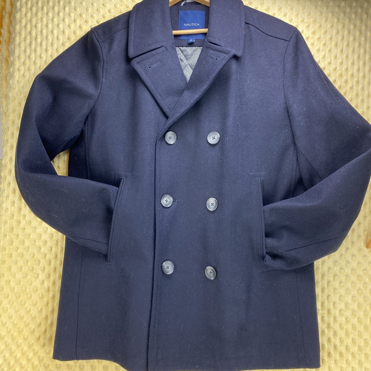 Overcoat Nautica Double Breasted Wool Blend Peacoat Nautica Men's