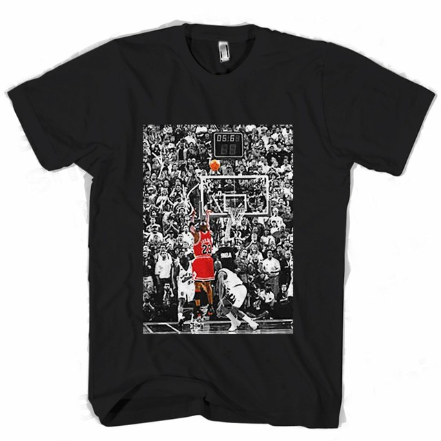 Michael Jordan Last Shot In Basketball Legend Man's Chanpion TShirt eBay