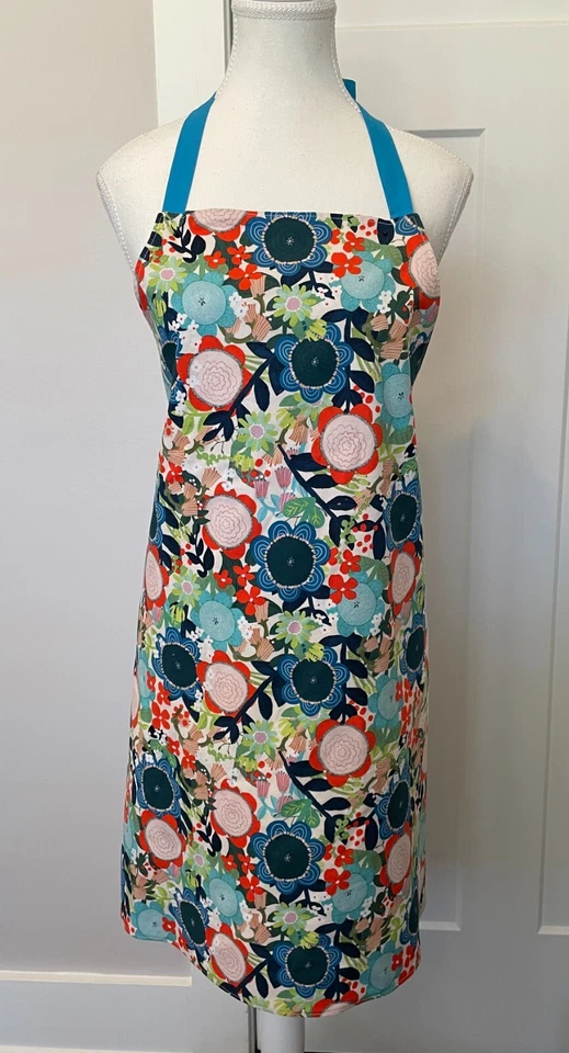 Reversible APRON Blue Flowers Wedding Ring Cotton Ties In Back Size Teen/ADULT - Image 4 of 4