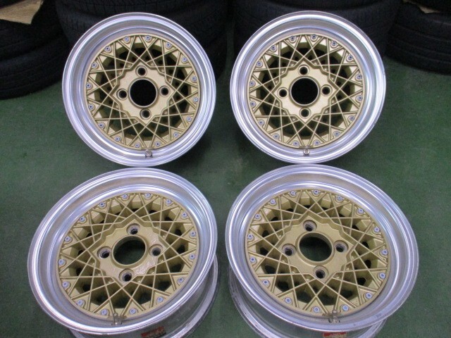 YOKOHAMA ALMEX mesh wheels 14inch 5.5J +6 4×114.3 For JDM old car