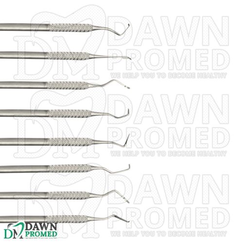 Juego de 8 instrumentos dentales Goldman Fox curette y escalador de doble extremo talla alemana de 8 piezas - Imagen 3 de 6